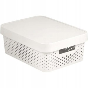Pojemnik z pokrywą Infinity 11L Biały Organizer Ażurowy