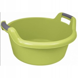Duża okrągła miska z rączkami 27l Plastikowa zielona wanna