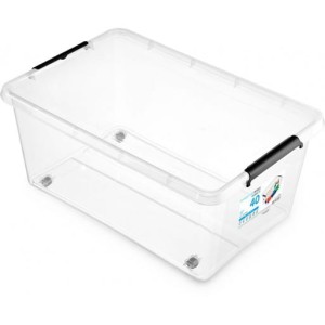 Pojemnik do przechowywania z klipsem kółkach 40l