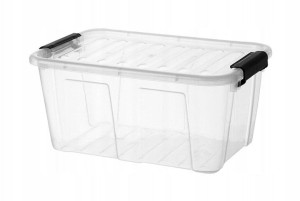 POJEMNIK PLASTIKOWY z pokrywą przezroczysty box pudło organizer na leki 8L