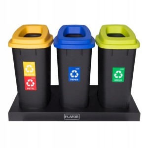 Zestaw do segregacji STOJAK 3 kosze SORT BIN 90L