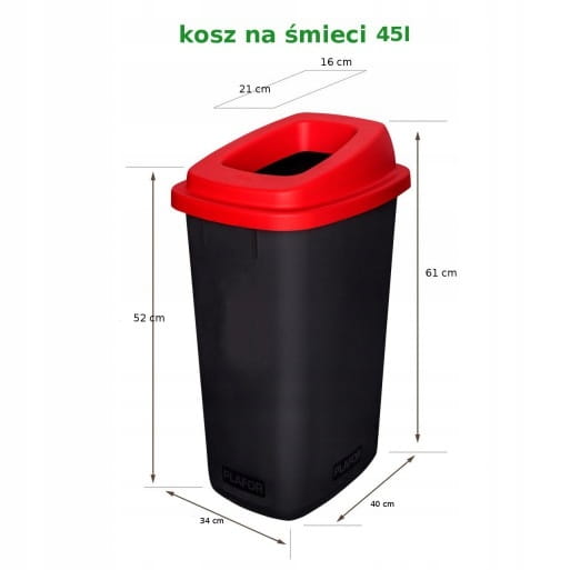 Kosz na papier SORT BIN 45l Śmietnik do segregacji papieru