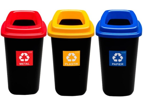 ZESTAW 3-KOSZE śmietnik z otworem SORT BIN 45L