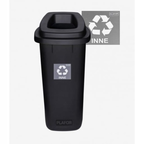 CZARNY kosz DO segregacji 90l SORT BIN uniwersalny