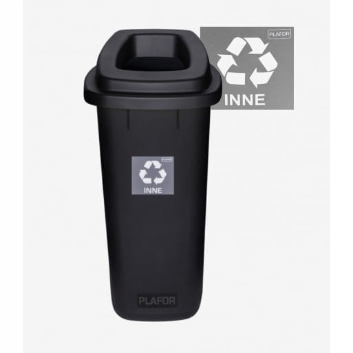 CZARNY kosz DO segregacji 90l SORT BIN uniwersalny