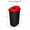 CZARNY kosz DO segregacji 90l SORT BIN uniwersalny