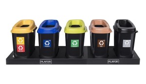 zestaw koszy SEGREGACJA podstawka + kosze 5x30L