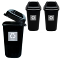 Pojemnik do Segregacji Śmieci Sort Bin Czarny – Kosz na Odpady Zmieszane 3x28L