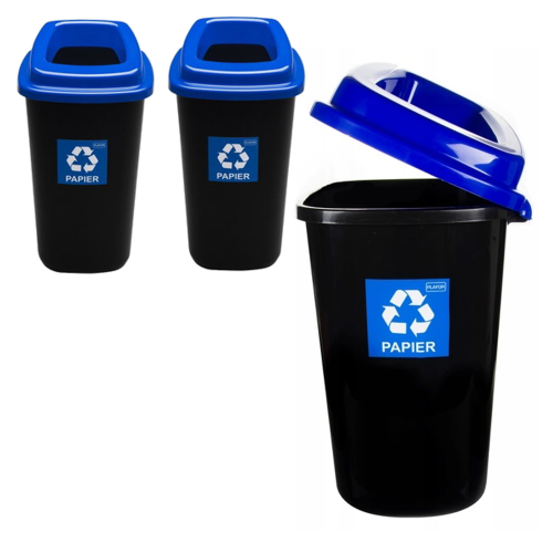 Zestaw 3 Koszy na Papier Sort Bin 30l – Komplet Firmy Plafor