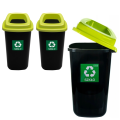 Zestaw 3 Koszy na Szkło 28L Sort Bin – Zielony Pojemnik do Segregacji