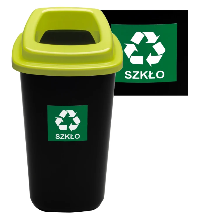Zestaw 3 Koszy na Szkło 28L Sort Bin – Zielony Pojemnik do Segregacji