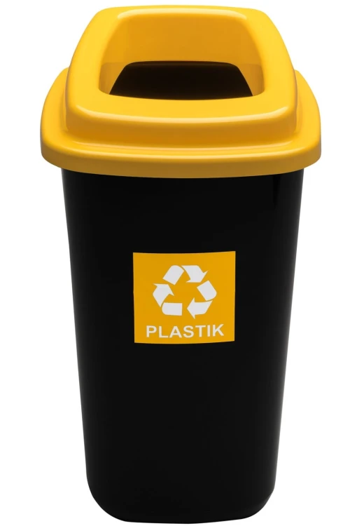 Zestaw 3 Pojemników do Segregacji Śmieci Sort Bin – Żółte Pojemniki na Plastik 28L