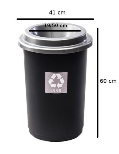 Szary Kosz do Segregacji Śmieci 50L ECO BIN – Praktyczne Rozwiązanie Dla Czystego Środowiska