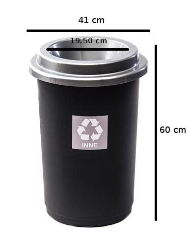 Szary Kosz do Segregacji Śmieci 50L ECO BIN – Praktyczne Rozwiązanie Dla Czystego Środowiska