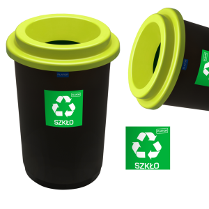 Kosz do Segregacji Śmieci 50L ECO BIN – Zielony Pojemnik na Szkło