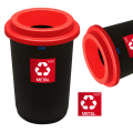 Kosz do Segregacji Śmieci 50L ECO BIN – Czerwony Pojemnik na Odpady Metalowe