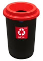 Kosz do Segregacji Śmieci 50L ECO BIN – Czerwony Pojemnik na Odpady Metalowe