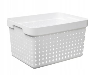 Biały ozdobny pojemnik SEOUL 16L Organizer na zabawki