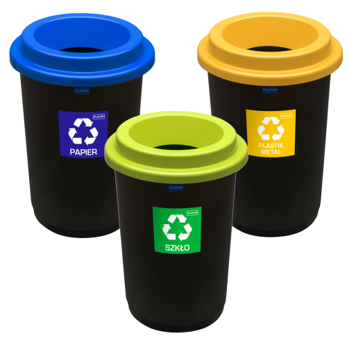 Zestaw 3 Koszy do Segregacji Śmieci 50L ECO BIN – Elastyczny Zestaw z Wyborem Kolorów