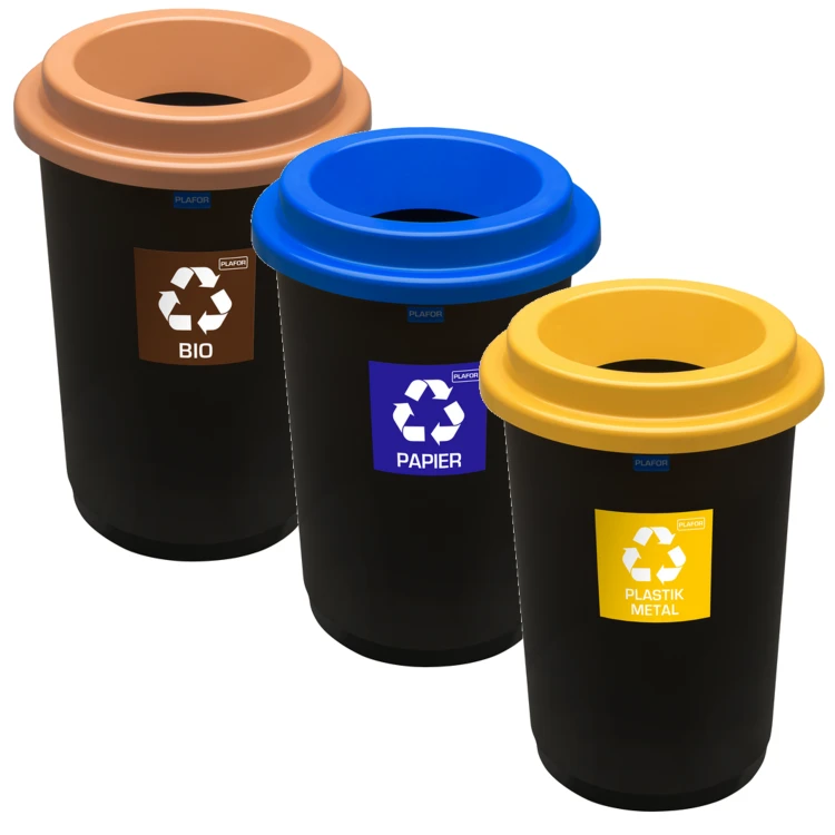 Zestaw 3 Koszy do Segregacji Śmieci 50L ECO BIN – Elastyczny Zestaw z Wyborem Kolorów
