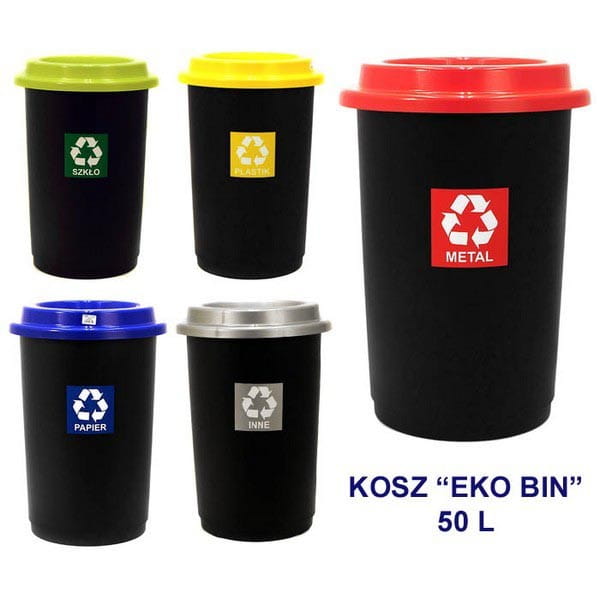 Zestaw 3 Koszy do Segregacji Śmieci 50L ECO BIN – Elastyczny Zestaw z Wyborem Kolorów