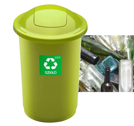 TOP BIN 50L – Zielony Kosz na Szkło – Idealny do Segregacji Odpadów