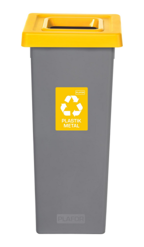 Kosz na Śmieci do Segregacji 53L – Plastik, Szary i Żółty Fit Bin, Ekologiczny, Wytrzymały