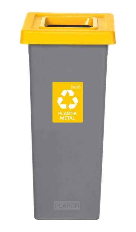Kosz na Śmieci do Segregacji 53L – Plastik, Szary i Żółty Fit Bin, Ekologiczny, Wytrzymały