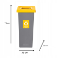 Kosz na Śmieci do Segregacji 53L – Plastik, Szary i Żółty Fit Bin, Ekologiczny, Wytrzymały