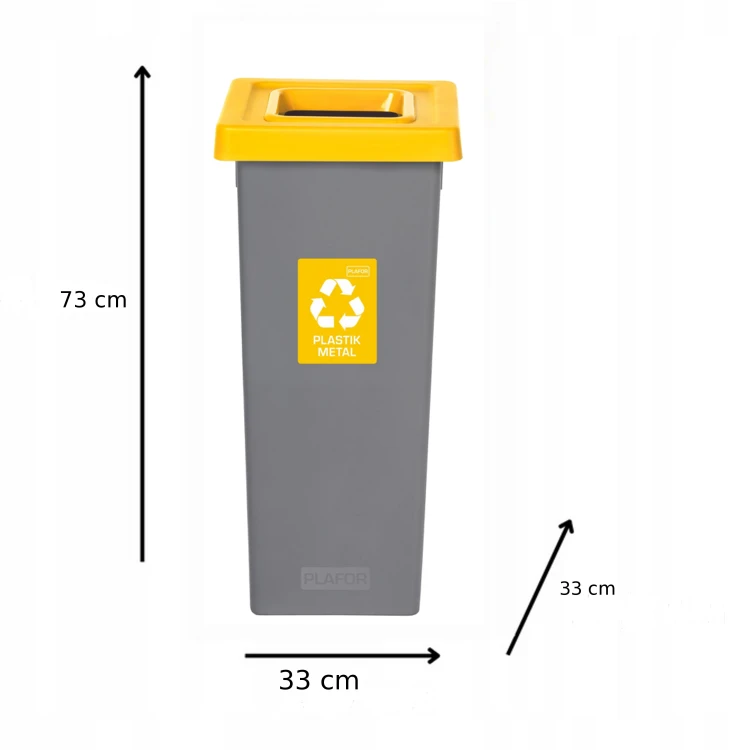 Kosz na Śmieci do Segregacji 53L – Plastik, Szary i Żółty Fit Bin, Ekologiczny, Wytrzymały