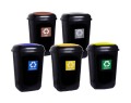 Zestaw Koszy do Segregacji 5 szt. Quatro 28L – Papier, Plastik, Szkło, Bio i Odpady Zmieszane