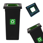 Czarny Kosz na śmieci FIT BIN 75l Szkło Segregacja Ekologia