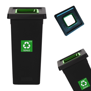 Czarny Kosz na śmieci FIT BIN 75l Szkło Segregacja Ekologia