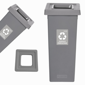 Kosz na śmieci FIT BIN 53 szary - idealny do odpadów zmieszanych