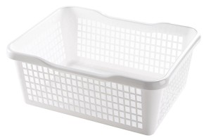 Biały Koszyk K-5 – Duży Organizer do Szafki Kuchennej, Pojemny i Elegancki