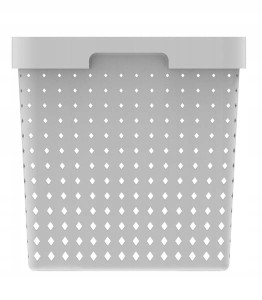 Biały kosz dekoracyjny SEOUL XL Organizer do garderoby 21L