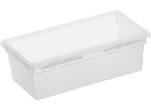 Organizer do szuflad Rotho Basic 15x8 cm – Przezroczysty, matowy wkład na akcesoria