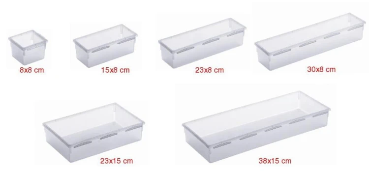 Organizer do szuflad Rotho Basic 15x8 cm – Przezroczysty, matowy wkład na akcesoria
