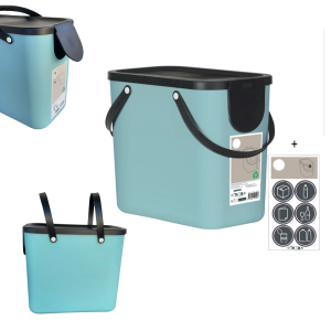 Kosz do segregacji 24l Albula – Nastawny, modułowy, z naklejkami do segregacji