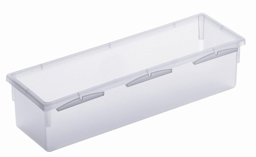Modułowy organizer do szuflady 38x8 cm – Transparentny pojemnik na akcesoria