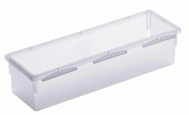 Modułowy organizer do szuflady 38x8 cm – Transparentny pojemnik na akcesoria