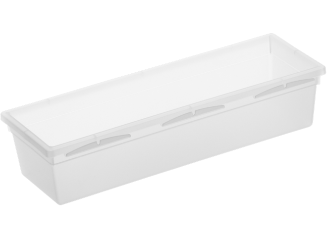 Modułowy organizer do szuflady 38x8 cm – Transparentny pojemnik na akcesoria