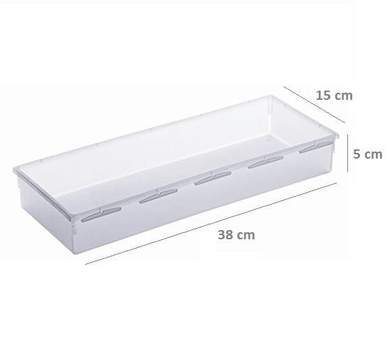 Organizer do szuflady Rotho Basic 38x15 cm – Przezroczysty pojemnik na akcesoria