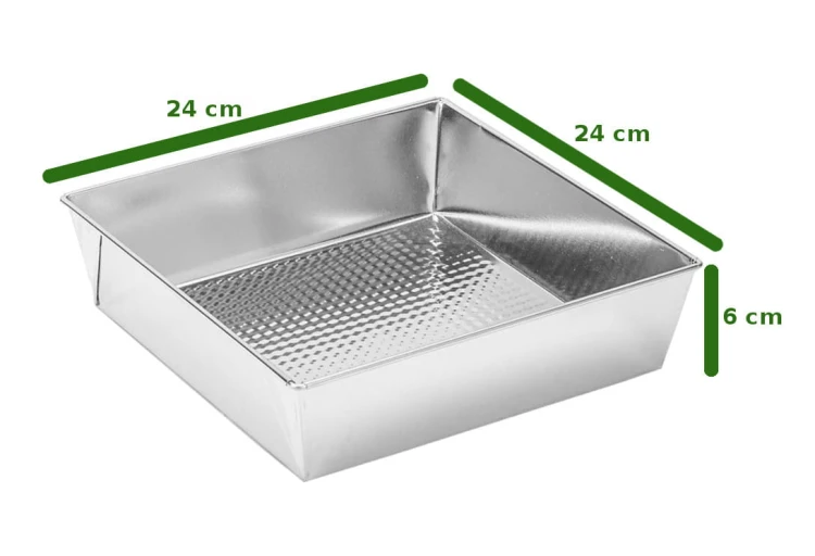 Blacha do pieczenia z wyjmowanym dnem 24x24x6 - Forma ocynkowana do ciasta