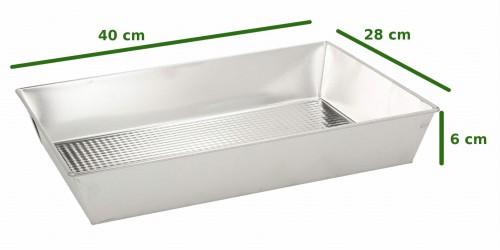Blacha do pieczenia 40x28x6 cm – forma na ciasto ocynkowana, uniwersalna