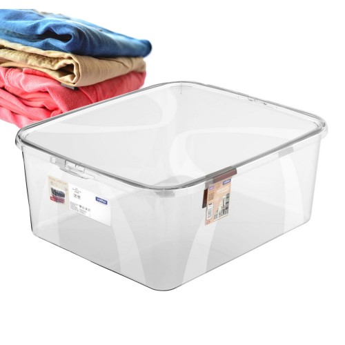 Pojemnik do Przechowywania Lona 19L z Pokrywką – Przezroczysty, Funkcjonalny