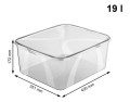 Pojemnik do Przechowywania Lona 19L z Pokrywką – Przezroczysty, Funkcjonalny