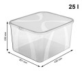 Pojemnik do Przechowywania Lona 25L z Pokrywką – Przezroczysty i Praktyczny