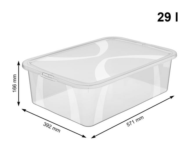 Pojemnik do Przechowywania Lona 29L z Pokrywką – Przezroczysty, Elegancki