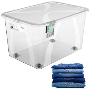 Pojemnik do Przechowywania Lona 50L z Pokrywką – Przezroczysty, Funkcjonalny